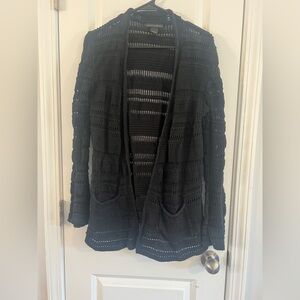 Grace Elements Black Open-Knit Cardigan
